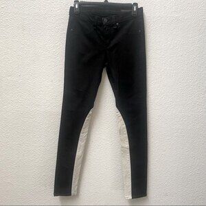 RAG & BONE Black Cream Lamb Leather Jodhpur Skinny Jeans Size 2